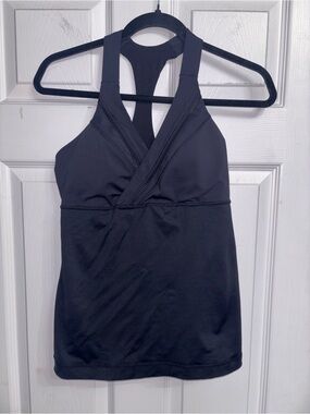 lululemon athletica deep breath Black Racerback Tank Top